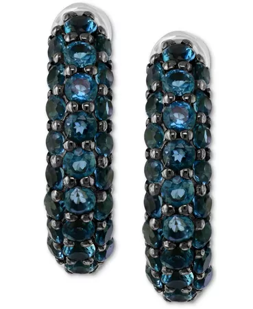 EFFY Collection EFFY® London Blue Topaz Small Hoop Earrings (1-5/8 ct. t.w.) in Sterling Silver