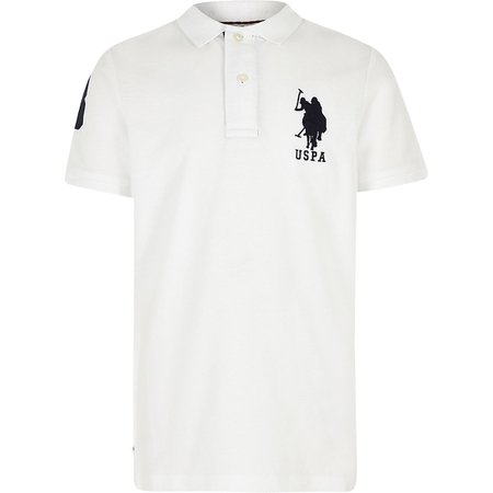 Boys white U.S. Polo Assn. polo shirt top ralph lauren kids