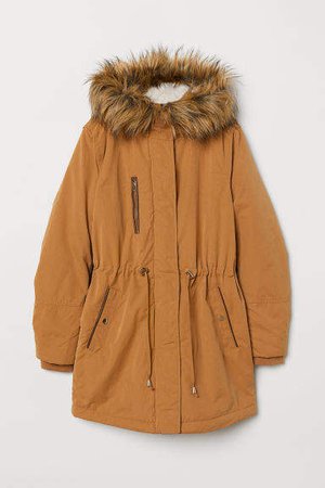 Padded Parka with Hood - Beige