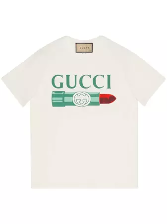 Gucci lipstick-print Cotton T-shirt - Farfetch