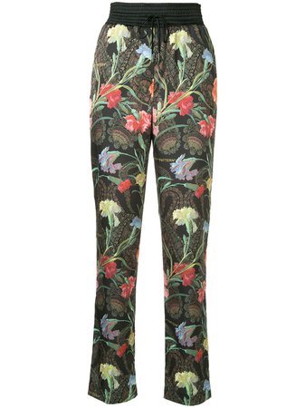Off-White Floral Print Trousers - Farfetch