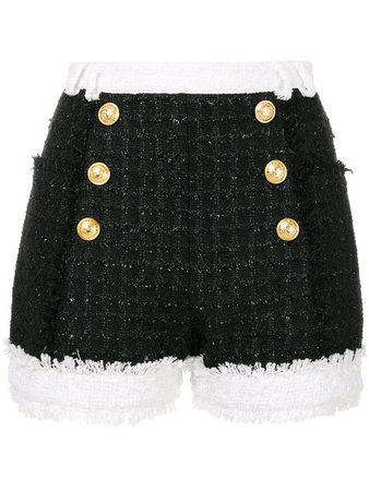 Balmain tweed double breasted shorts £859 - Shop Online SS19. Same Day Delivery in London