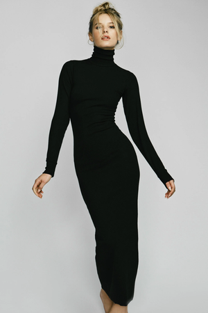Eterne black turtleneck dress