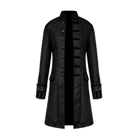 Lovzon vapor punk militar do vintage casaco para homens gola única breasted sólido gótico jaquetas de manga longa roupas outerwear|Trincheira| - AliExpress