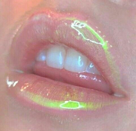 yellow iridescent lip gloss