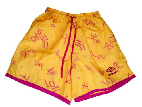 RARE Vintage 80s 90s UMBRO Neon Soccer Shorts Adult Small Yellow Pink Fuchsia | eBay