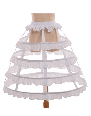 white lolita goth hoop cage crinoline petticoat skirt