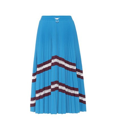 Lace stripe drawstring skirt