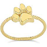 Amazon.com: Elegant 10k Yellow Gold Dog Paw Print Statement Rope Ring: Jewelry