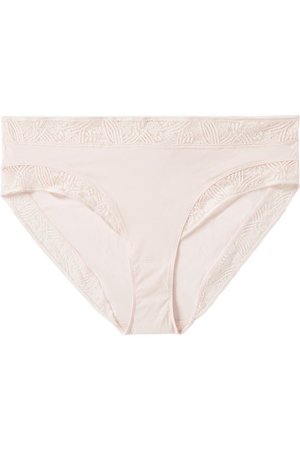 Eres | Nuage lace-trimmed textured stretch-jersey briefs | NET-A-PORTER.COM