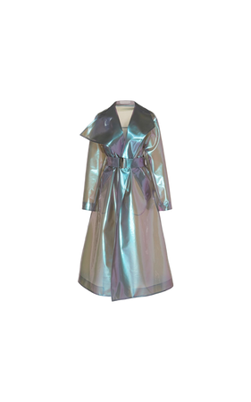iridescent transparent raincoat