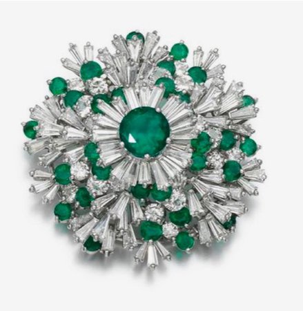 brooch with emerald