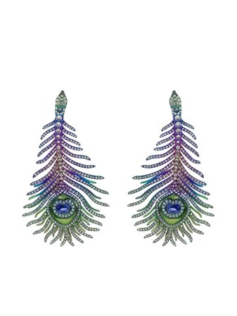 SABOO FINE JEWELS Elemento peacock feather diamond earrings SJKE378 - Farfetch