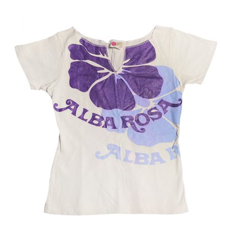 purple glitter hibiscus y2k shirt