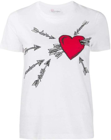 heart embroidered T-shirt
