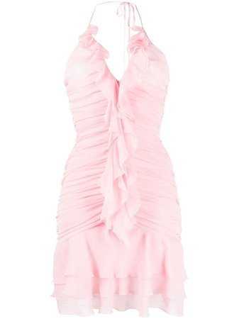 Blumarine ruffle-panel dress pink 225553 - Farfetch