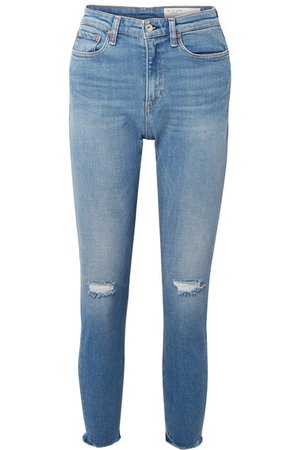 rag & bone | Nina distressed high-rise skinny jeans | NET-A-PORTER.COM