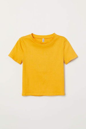 Rib-knit Top - Yellow