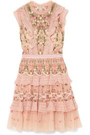 Short Pink Flowered Dress