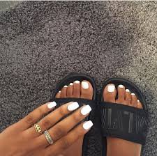 white nail polish on dark skin toes - Google Search