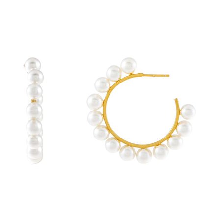 Multi Pearl Hoop Earring | Adina's Jewels