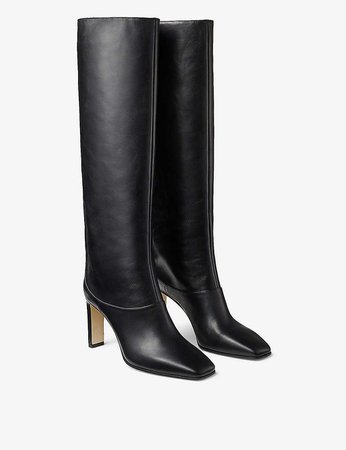 JIMMY CHOO - Mahesa 85 grained-leather knee-high boots | Selfridges.com