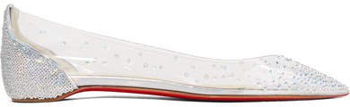 Degrastrass Embellished Pvc And Leather Point-toe Flats - Silver