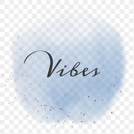 Vibes calligraphy png on pastel blue | Free stock illustration | High Resolution graphic