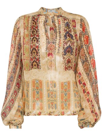 Shop multicolour Etro paisley print silk blouse with Express Delivery - Farfetch