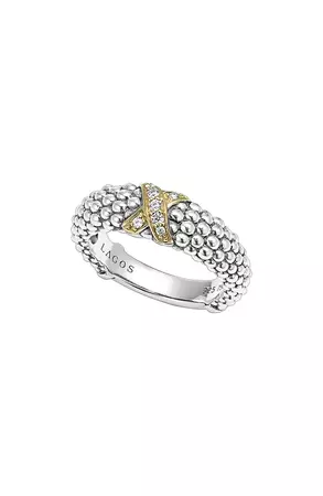 LAGOS X Diamond & Caviar­ Two-Tone Ring | Nordstrom