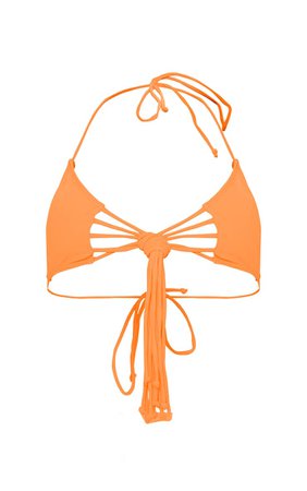 Bright Orange Tassel Knot Bikini Top | PrettyLittleThing USA