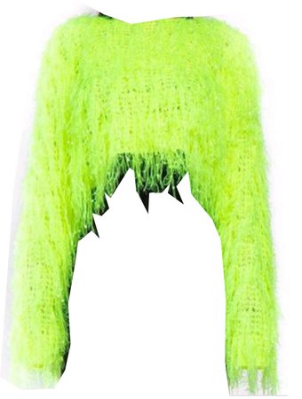 moe hair sweater neon green
