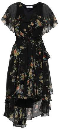 Ruffled Floral-print Silk-georgette Wrap Dress