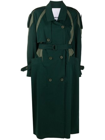 Kenzo bi-colour Belted Trench Coat - Farfetch