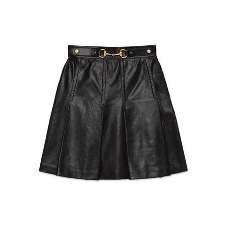 gucci black leather skirt