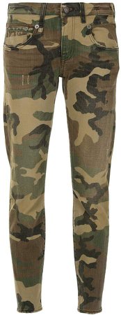 camouflage print skinny trousers