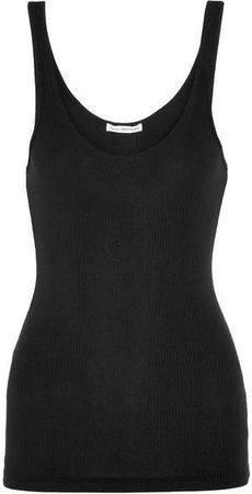 The Daily Ribbed Stretch-cotton Tank - Black