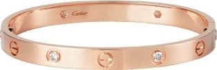 CRB6036017 - LOVE bracelet, 4 diamonds - Pink gold, diamonds - Cartier