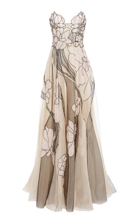 Strapless Silk Organza Gown by Pamella Roland | Moda Operandi