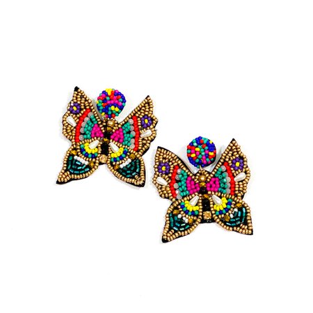 beaded butterfly earrings