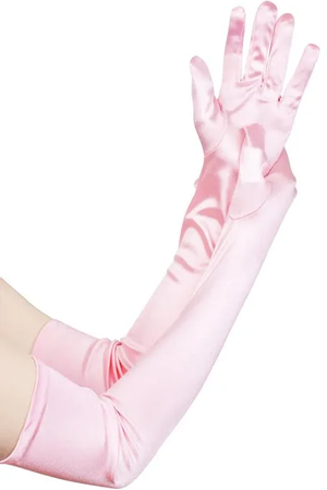 pink silk gloves