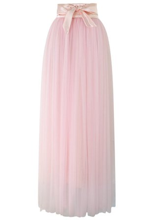Amore Maxi Tulle Prom Skirt in Pink - Skirt - BOTTOMS - Retro, Indie and Unique Fashion