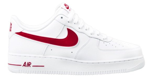 nike red and white air force 1