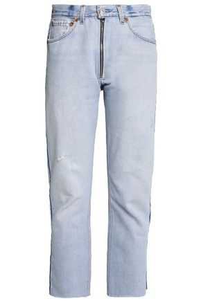 Cropped distressed high-rise straight-leg jeans | RE/DONE by LEVI'S | Sale up to 70% off | THE OUTNET