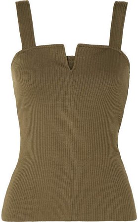 The Range - Alloy Ribbed Stretch-knit Tank - Green