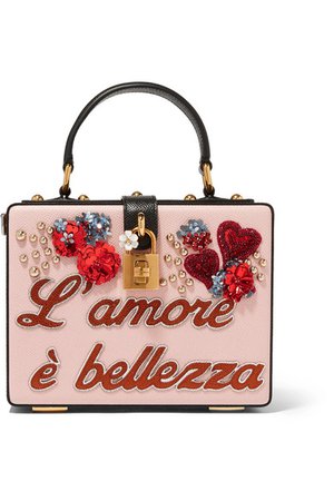 Dolce & Gabbana | Pochette en cuir texturé à ornements Dolce Box | NET-A-PORTER.COM