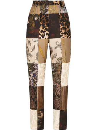 Dolce & Gabbana patchwork-print high-waist Trousers - Farfetch