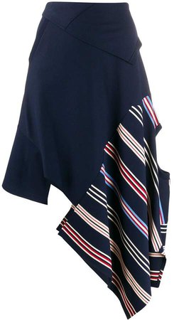 asymmetric striped skirt