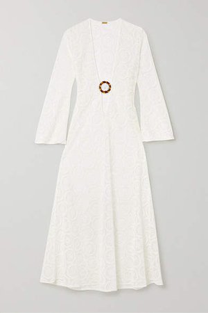 Jane Crocheted Cotton Maxi Dress - White