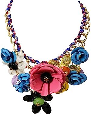 Amazon.com: MMonesu Flower Bib Statement Necklace Chunky Flower Statement Necklace Drama Bib Collar Jewelry Set for Women Prom Party Jewelry (Cherry) : Clothing, Shoes & Jewelry